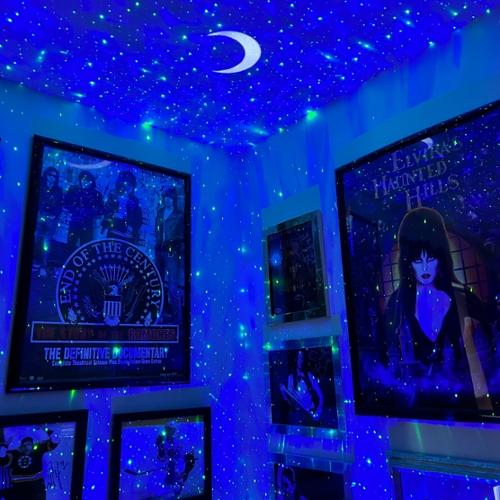 bedroom at night blue light