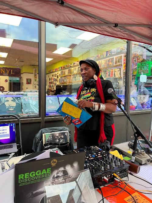 Mpress DJing on Main Street