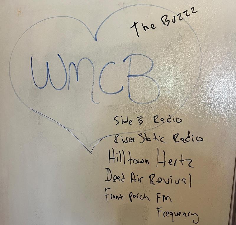 Words written on an white erase board